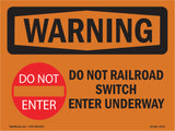 Railroad Switch Underway With Symbol