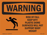 Risk Of Fall Keep Off! Plastic With Symbol