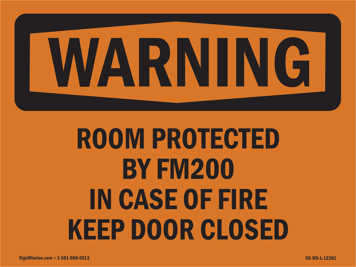 Room Protected By Fm200 In Case Of Fire