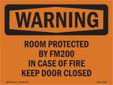 Room Protected By Fm200 In Case Of Fire