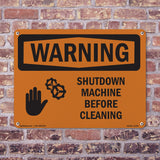 Shutdown Machine Before Cleaning With Symbol