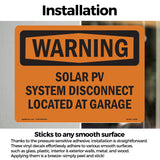 Solar PV System Disconnect Located At Garage