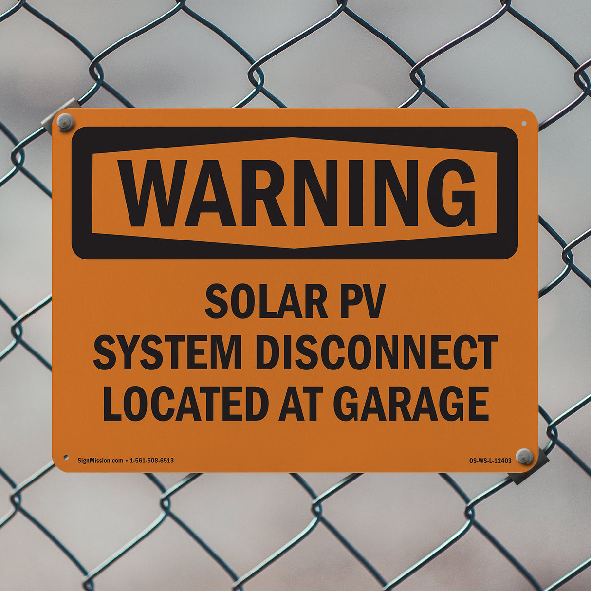 Solar PV System Disconnect Located At Garage