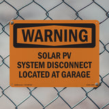 Solar PV System Disconnect Located At Garage