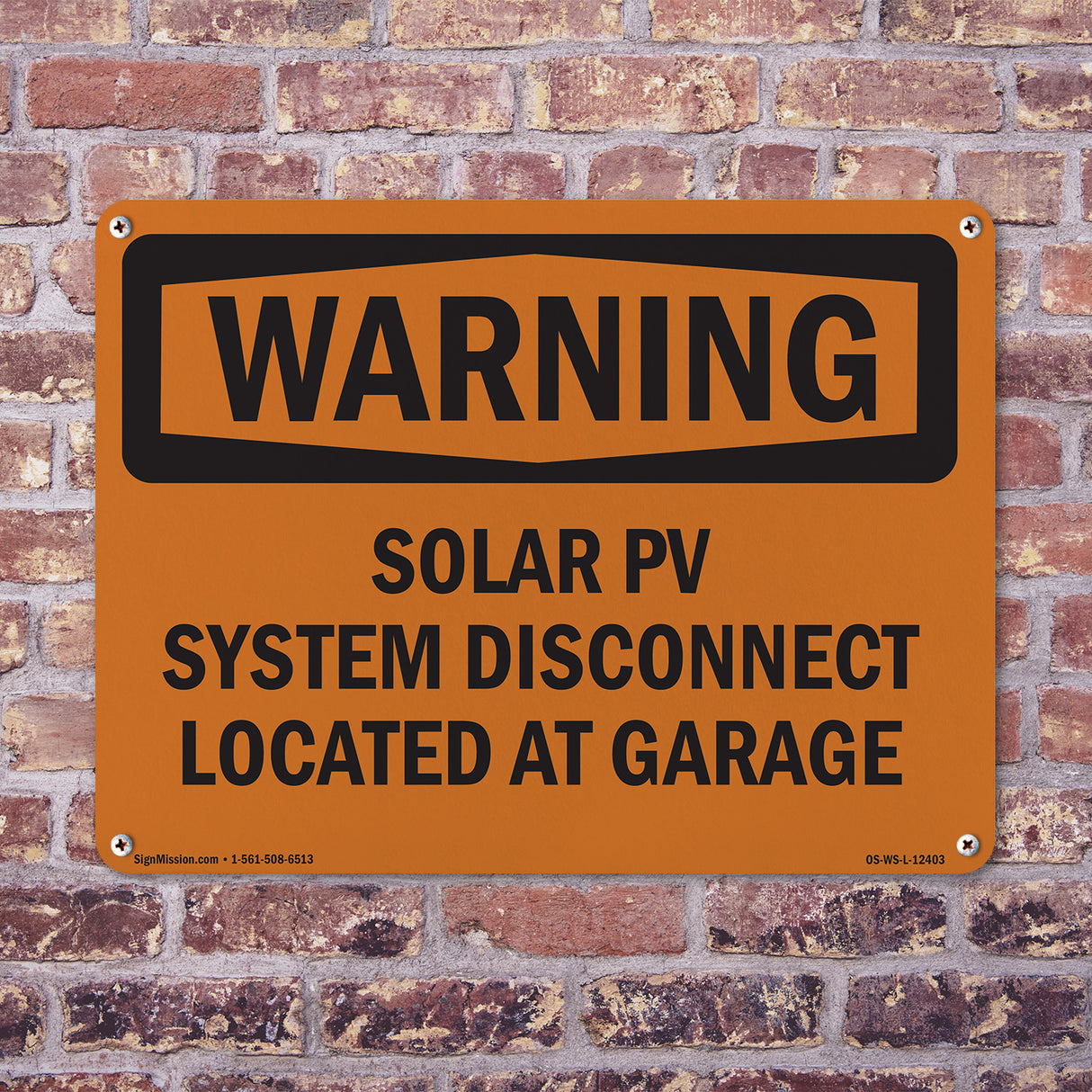 Solar PV System Disconnect Located At Garage