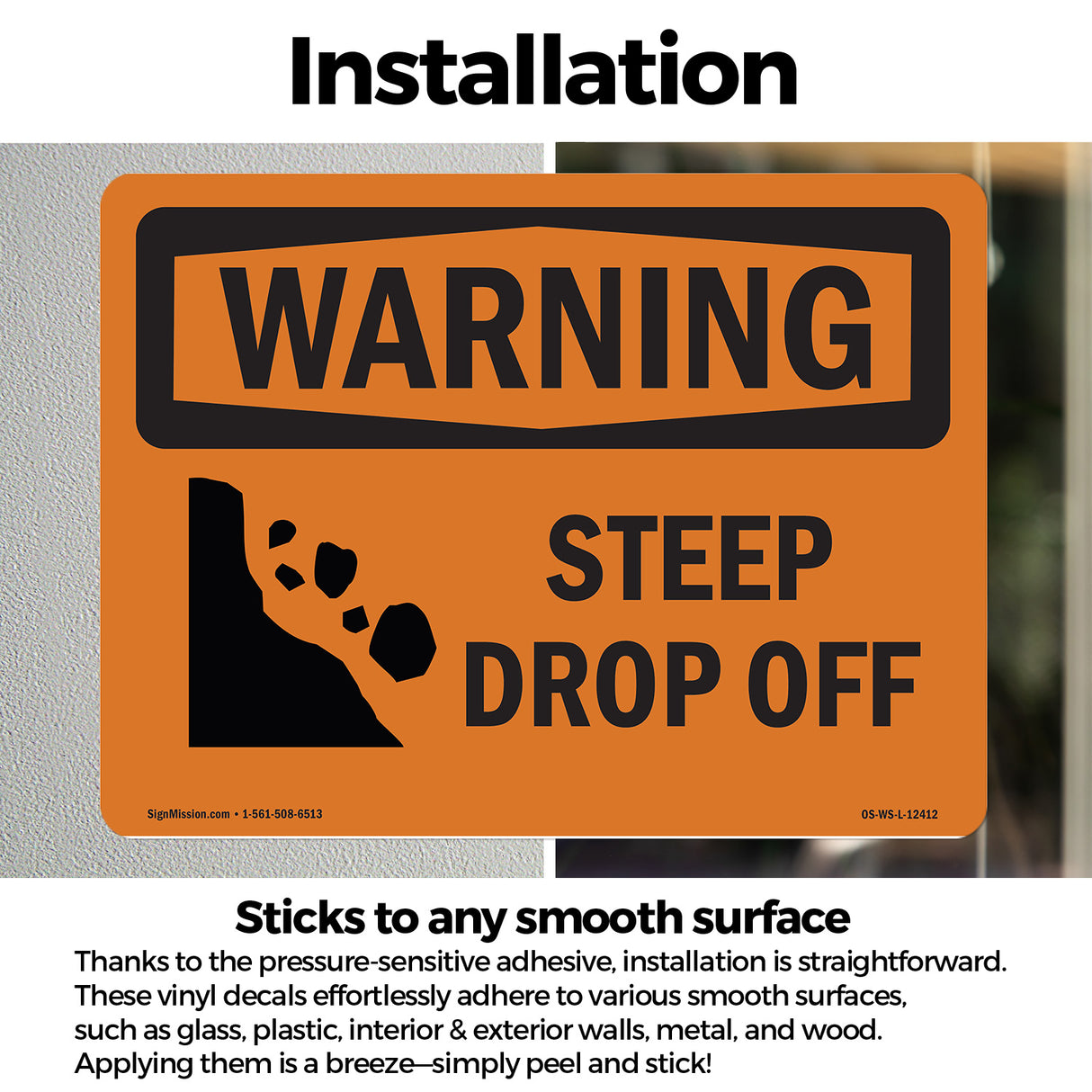 Steep Drop Off With Symbol