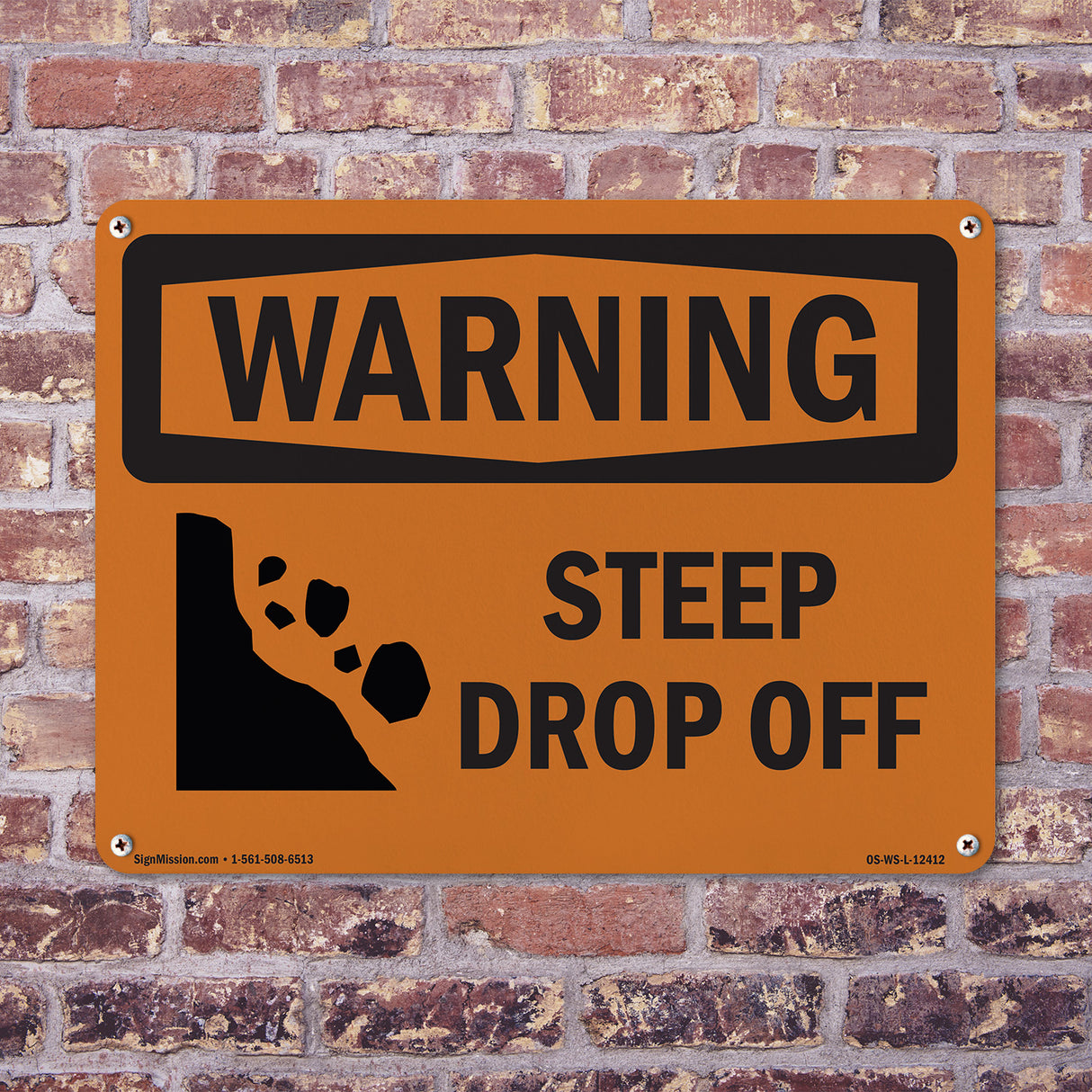 Steep Drop Off With Symbol
