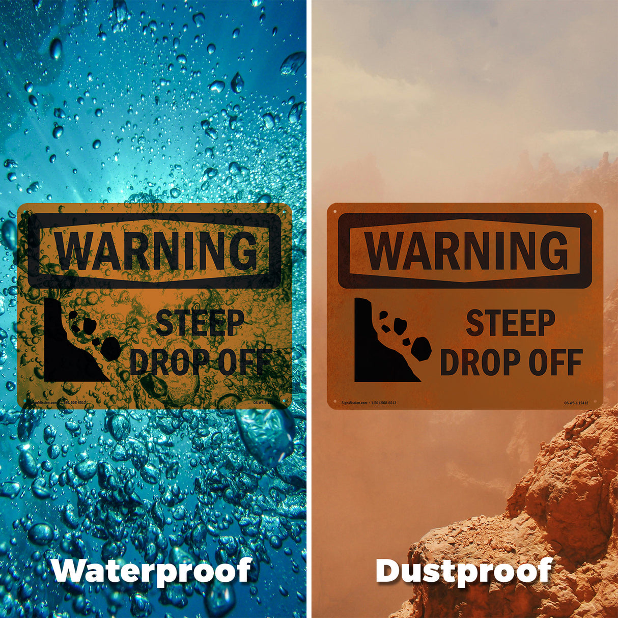 Steep Drop Off With Symbol