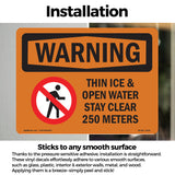 Thin Ice & Open Water Stay Clear With Symbol