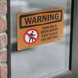 Thin Ice & Open Water Stay Clear With Symbol