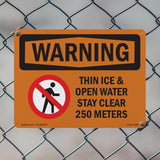 Thin Ice & Open Water Stay Clear With Symbol