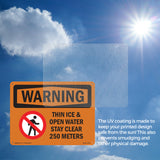 Thin Ice & Open Water Stay Clear With Symbol