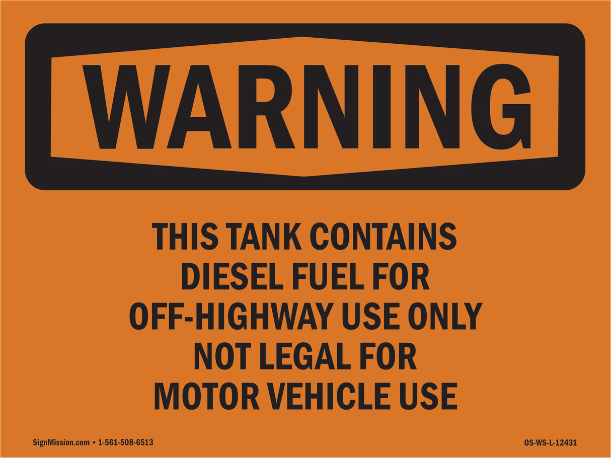 This Tank Contains Diesel Fuel