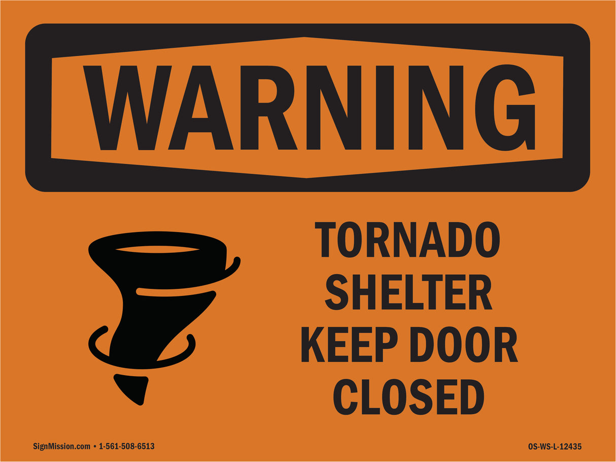 Tornado Shelter Keep Door Closed With Symbol