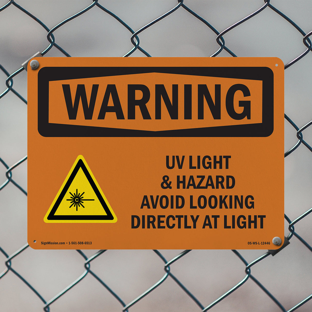 UV Light Hazard Avoid Looking With Symbol