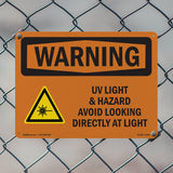 UV Light Hazard Avoid Looking With Symbol