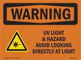 UV Light Hazard Avoid Looking With Symbol