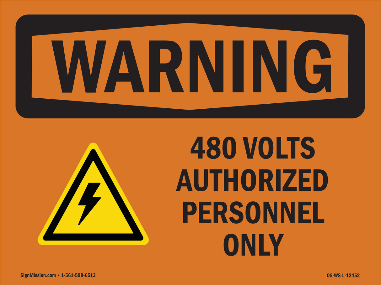 480 Volts Authorized With Symbol