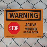 Active Mining Do Not Enter With Symbol