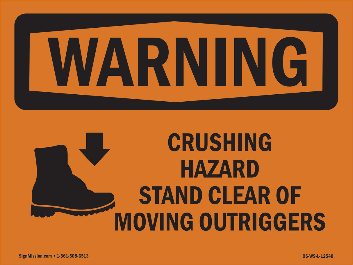 Crushing Hazard Outriggers Stand Clear