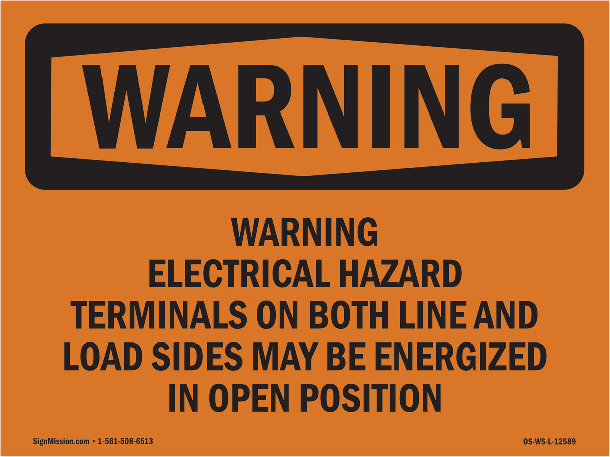 Warning Electrical Hazard Terminals On Both