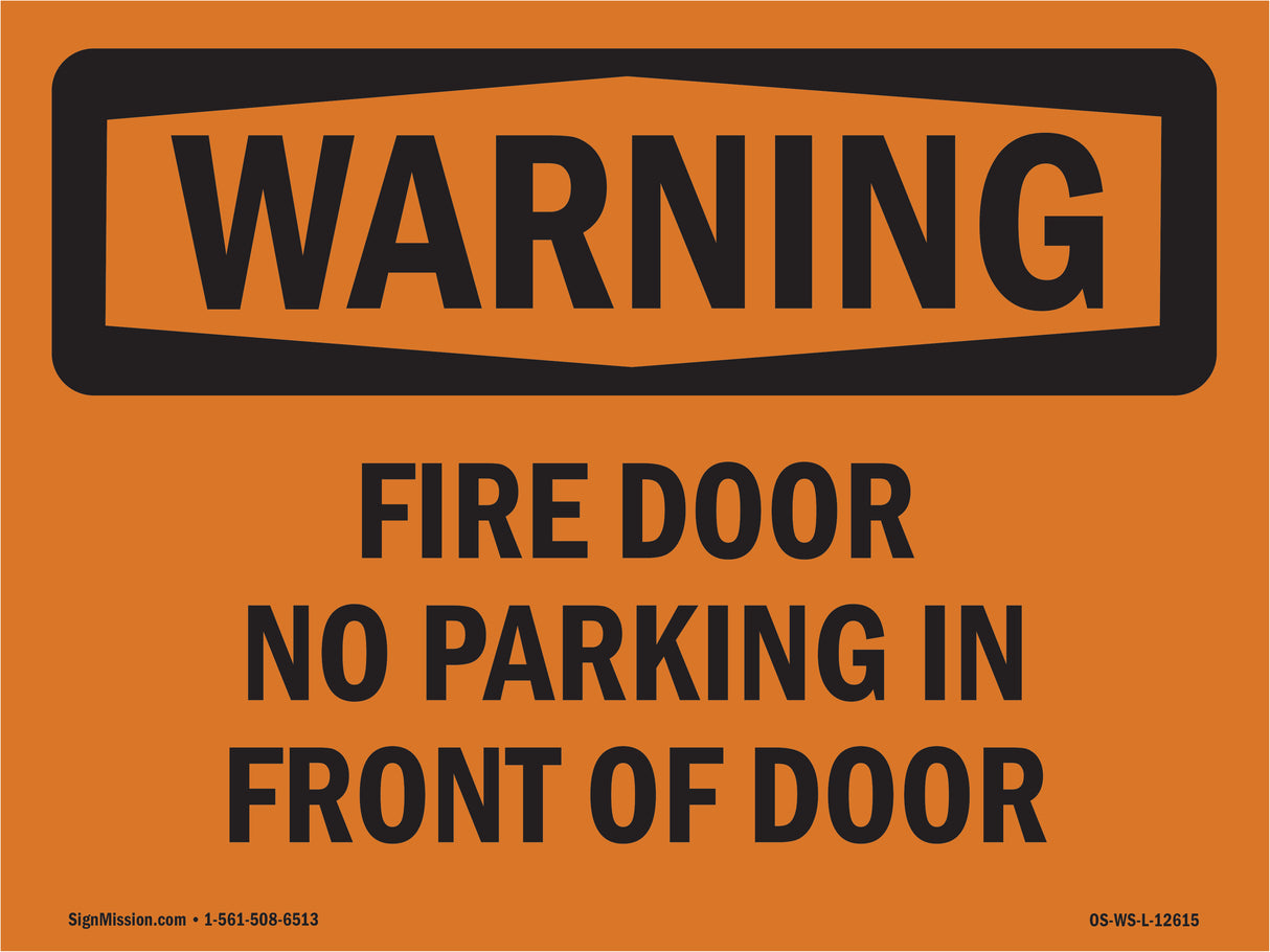 Fire Door No Parking Bilingual
