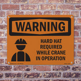 Hard Hat Required While Crane In Operation