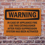 In Case Of Appliance Fire Use This
