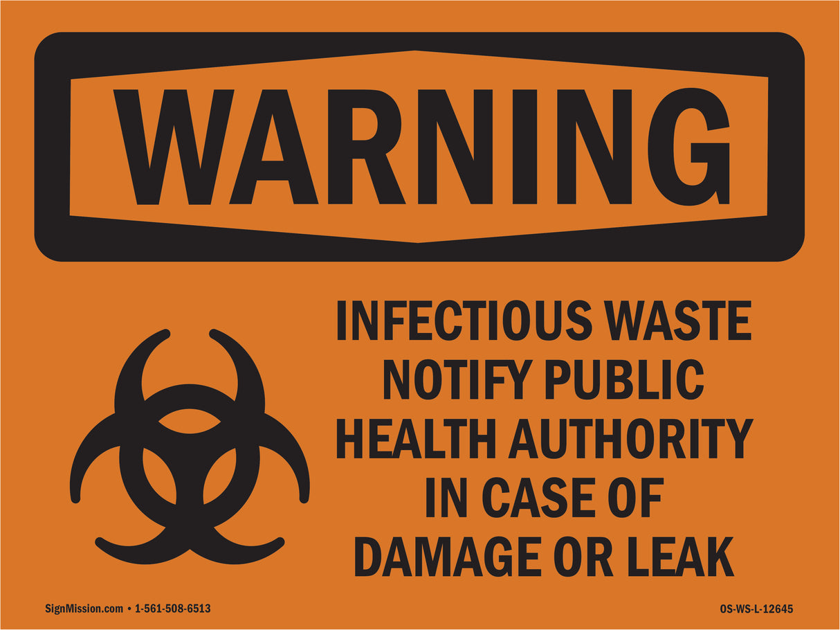 Infectious Waste Notify Damage Or Leak