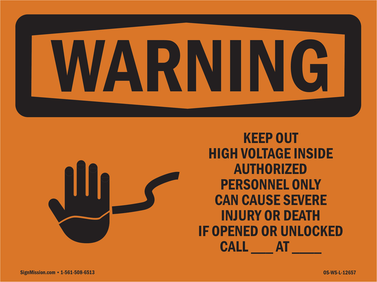 Keep Out High Voltage With Symbol