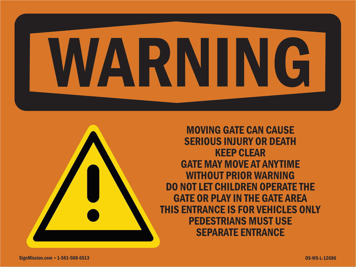 Moving Gate Can Cause Serious Injury