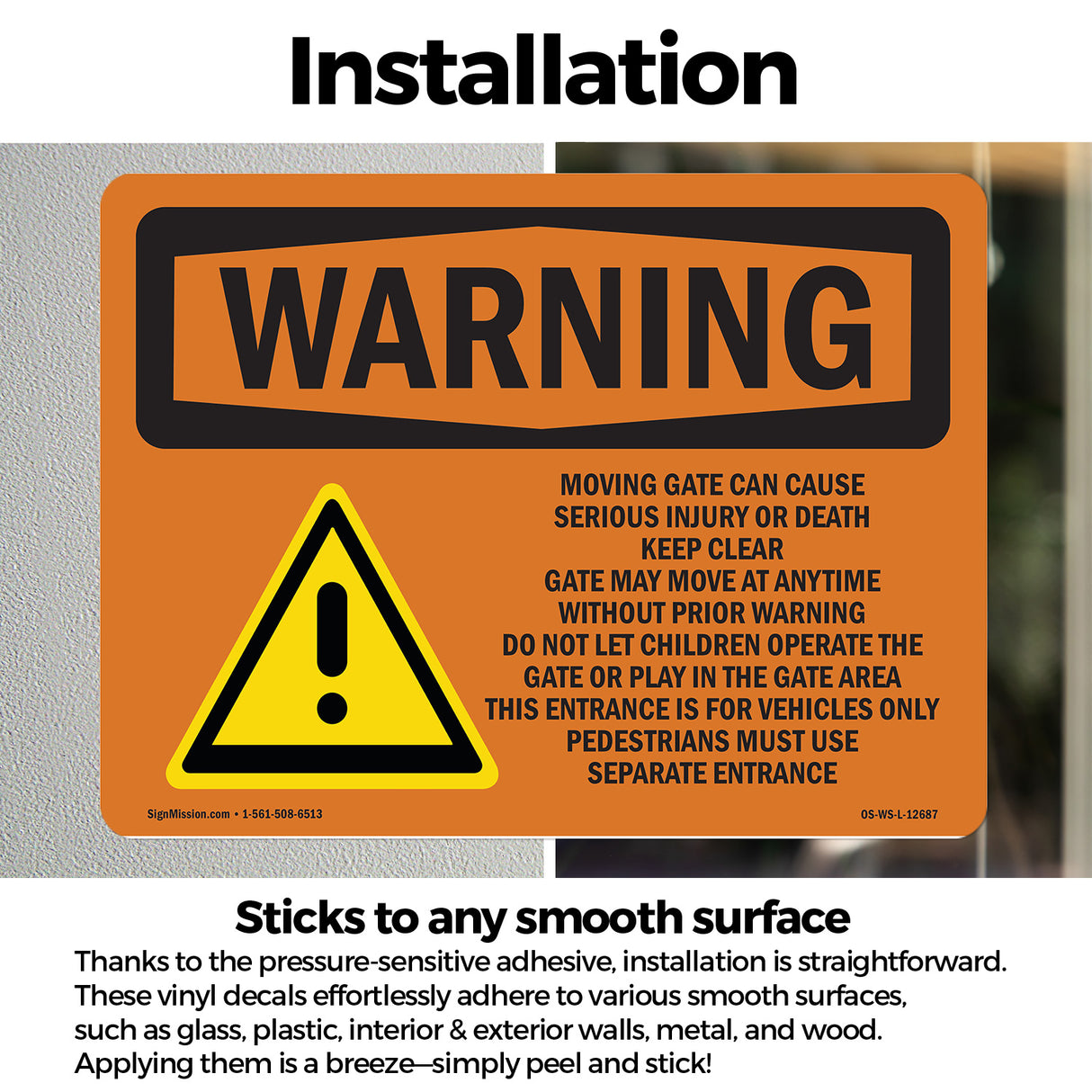 Moving Gate Can Cause Serious Injury