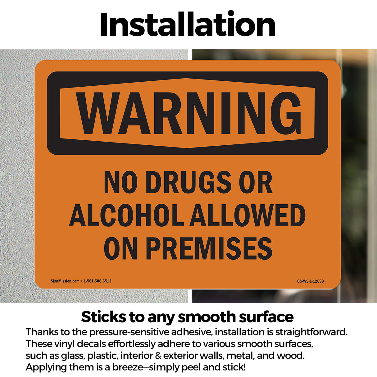 No Drugs Or Alcohol Allowed On Premises