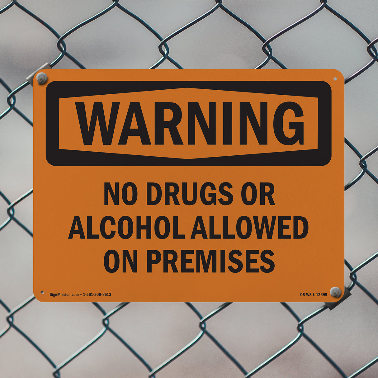 No Drugs Or Alcohol Allowed On Premises
