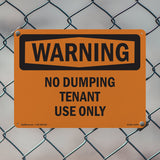 No Dumping Tenant Use Only Bilingual