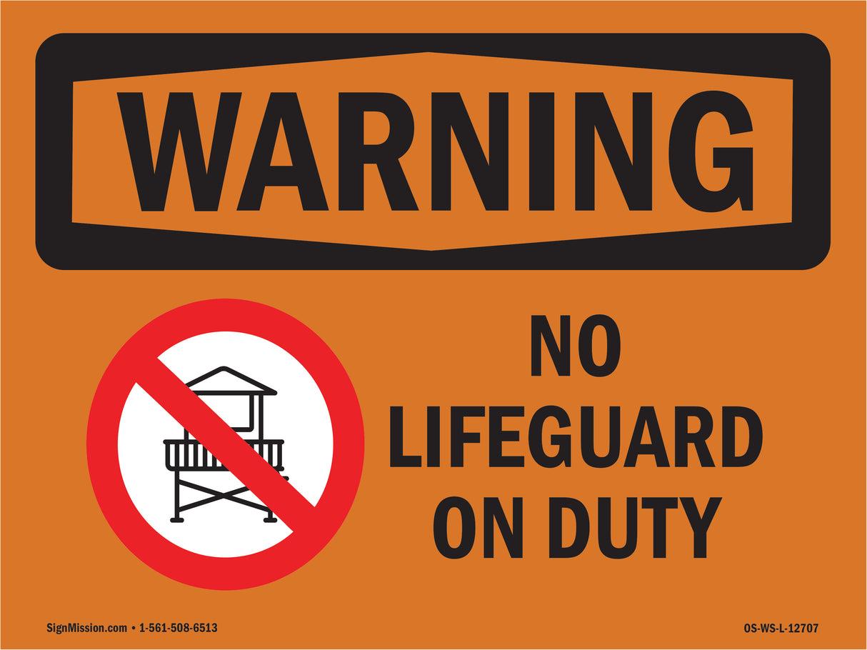 No Lifeguard On Duty Spanish