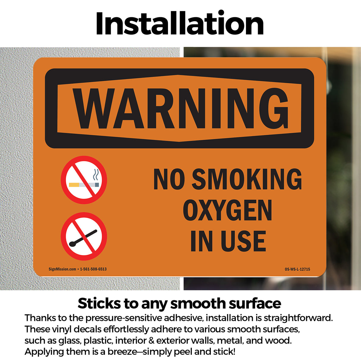 No Smoking Oxygen In Use Bilingual