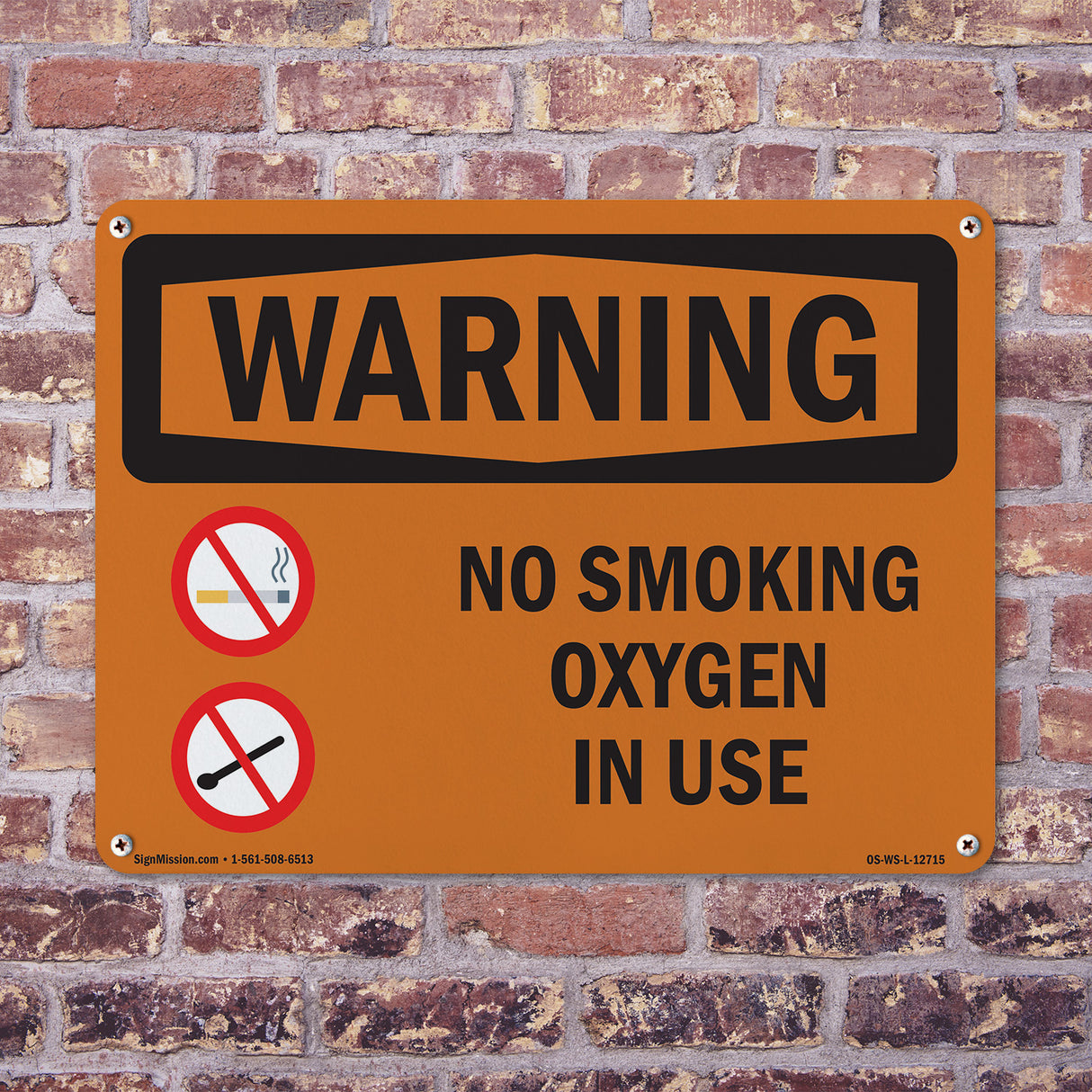 No Smoking Oxygen In Use Bilingual