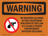 No Weapons Allowed In This Courtroom
