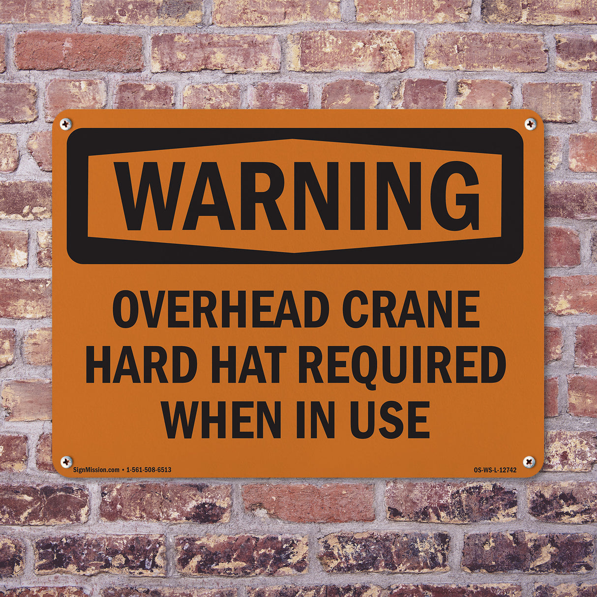 Overhead Crane Hard Hat Required