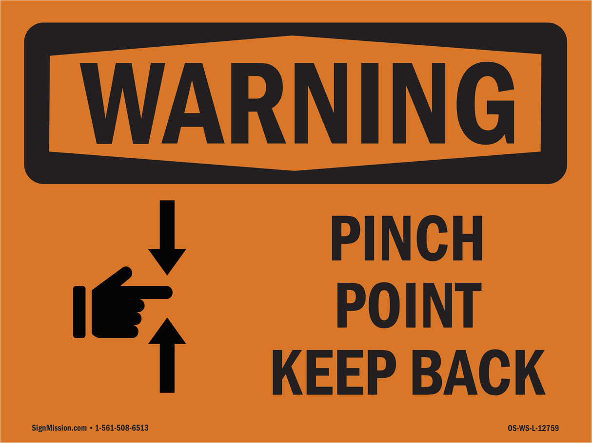 Pinch Point Keep Back Spanish