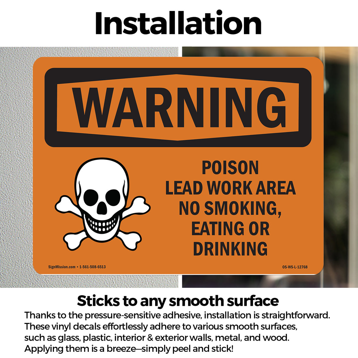Poison Lead Work Area No Smoking Eating