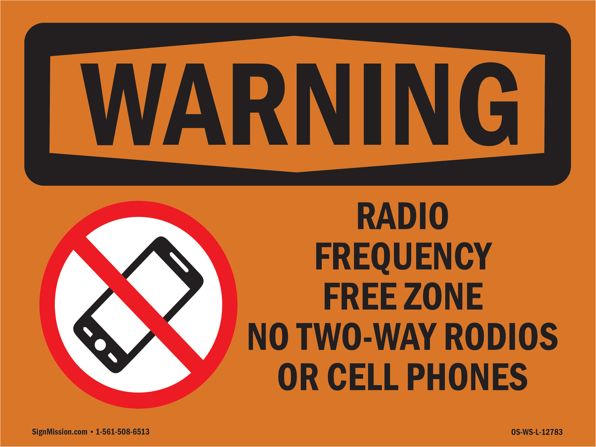Radio Frequency Free Zone With Symbol