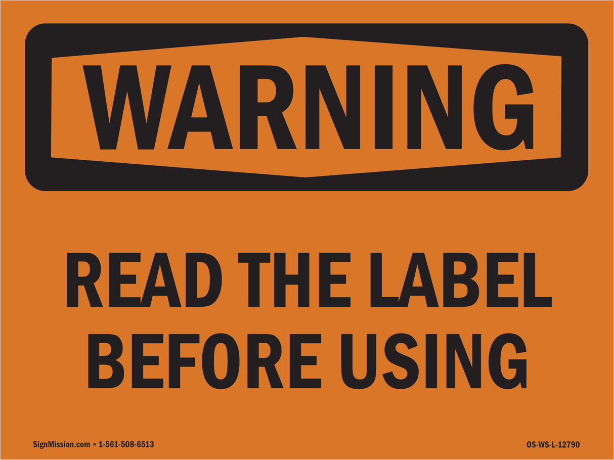 Read The Label Before Using