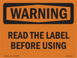 Read The Label Before Using