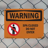 Spa Closed Do Not Enter Bilingual
