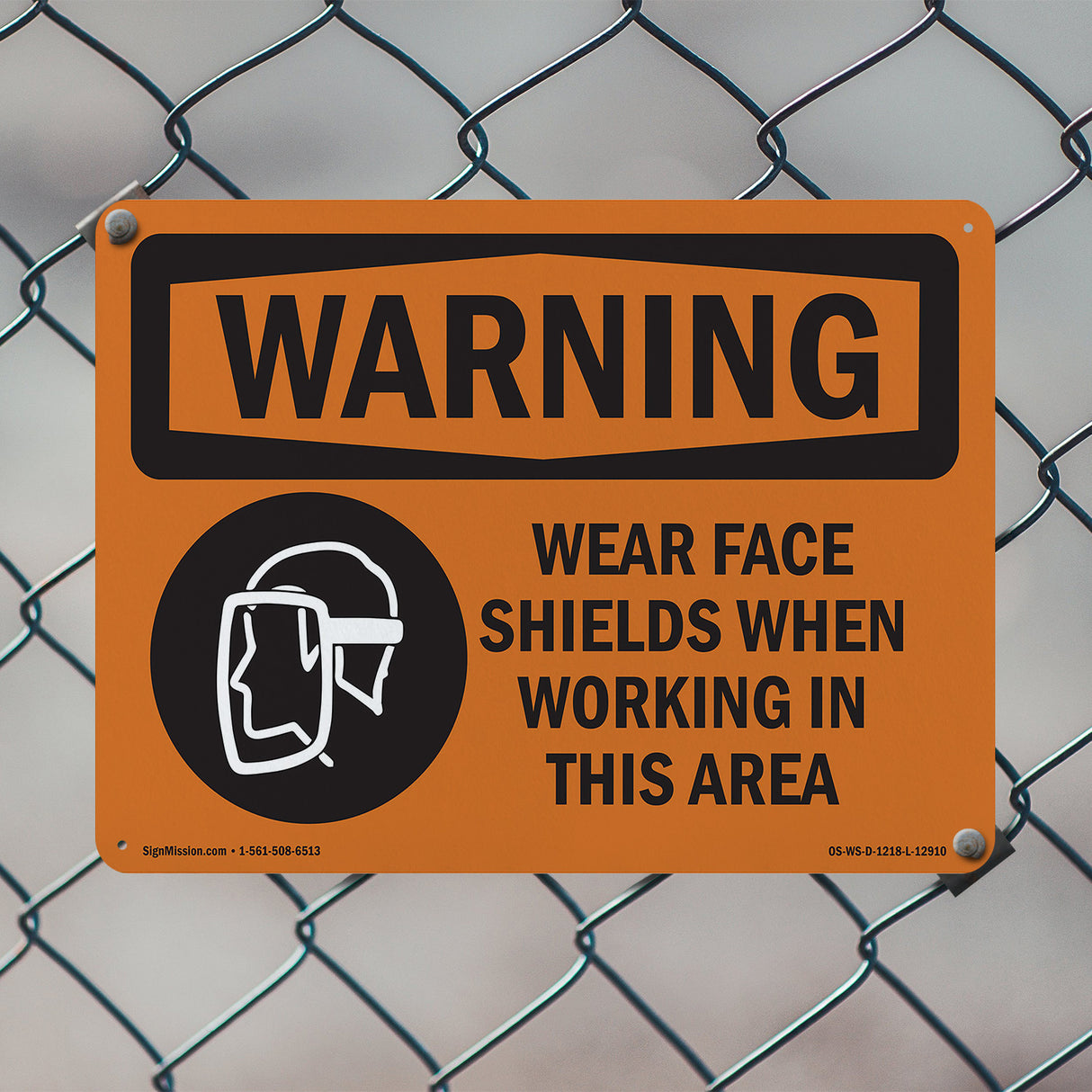 Wear Face Shields When Working In This Area