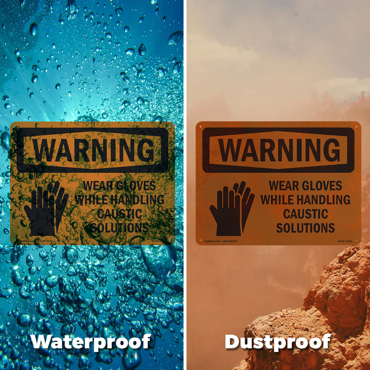 Wear Gloves Handling Caustic Solutions