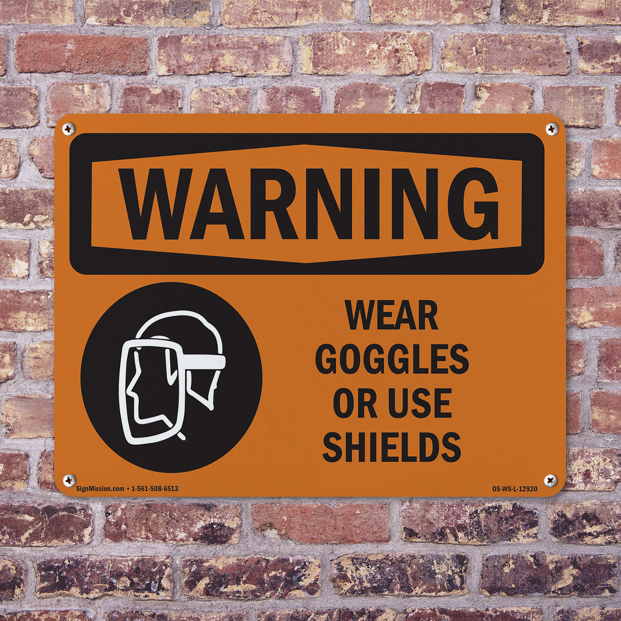 Wear Goggles Face Shield Bilingual