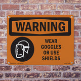 Wear Goggles Face Shield Bilingual